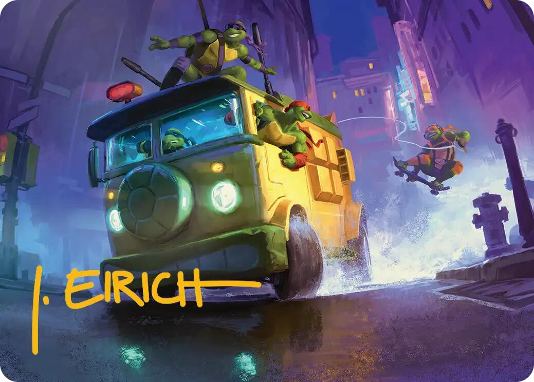 Turtle Van Art Card (Gold-Stamped Signature) [Teenage Mutant Ninja Turtles Art Series] | Exor Games New Glasgow