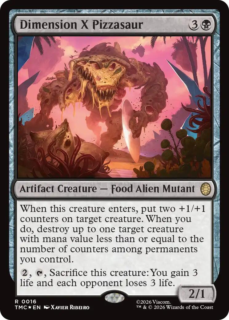 Dimension X Pizzasaur (Surge Foil) [Teenage Mutant Ninja Turtles Commander] | Exor Games New Glasgow