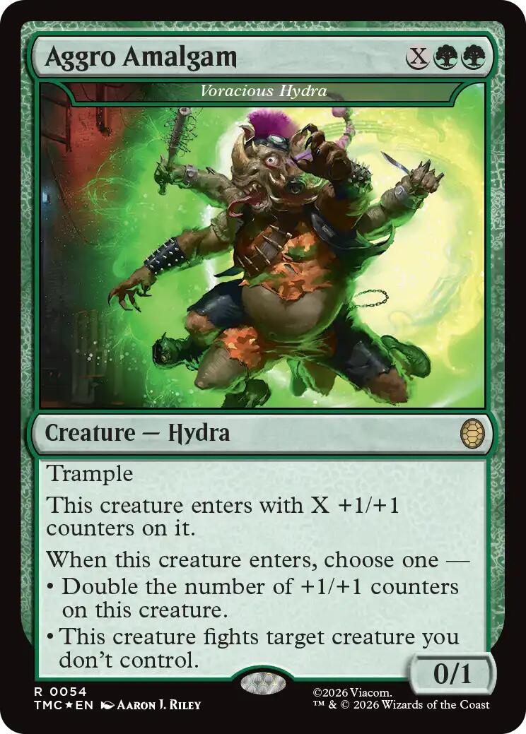 Aggro Amalgam - Voracious Hydra (Surge Foil) [Teenage Mutant Ninja Turtles Commander] | Exor Games New Glasgow