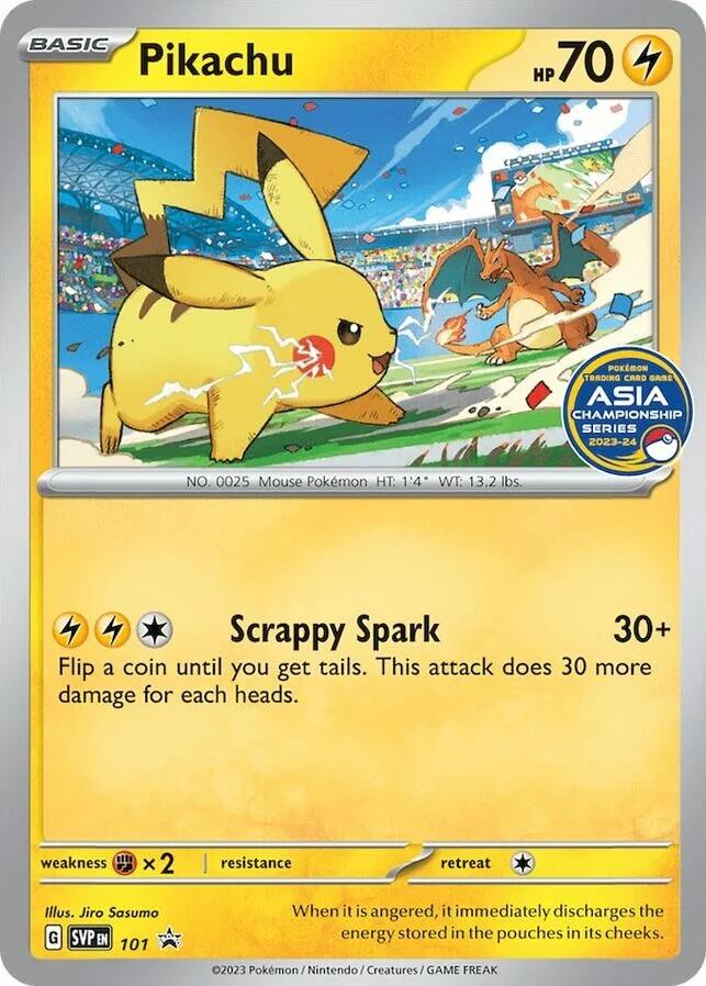 Pikachu (101) (Asia Championship Series 23-24) [Scarlet & Violet: Black Star Promos] | Exor Games New Glasgow