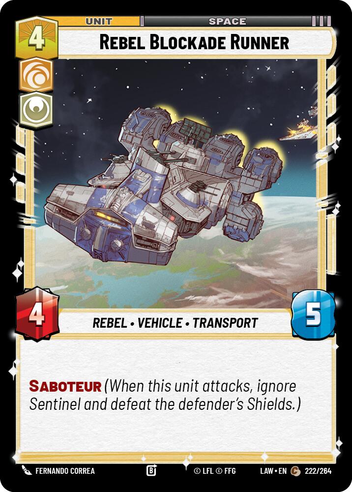 Rebel Blockade Runner (222/264) (222/264) [A Lawless Time] | Exor Games New Glasgow