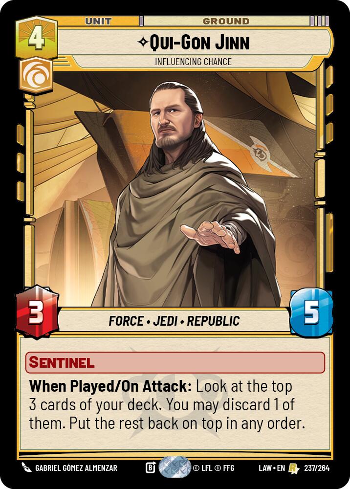 Qui-Gon Jinn - Influencing Chance (237/264) (237/264) [A Lawless Time] | Exor Games New Glasgow