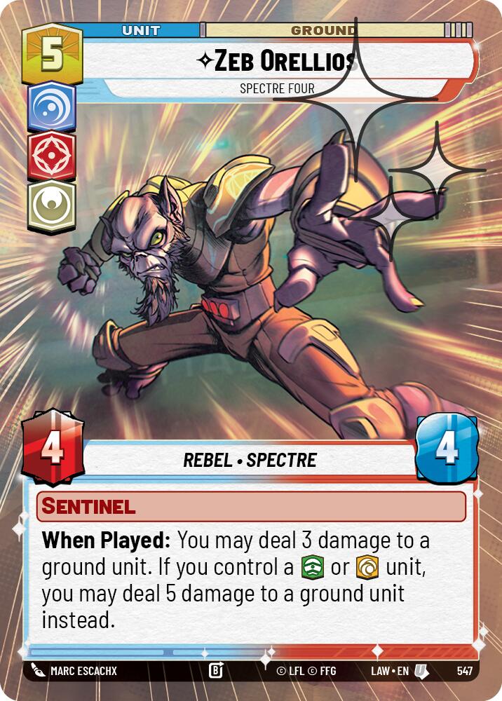 Zeb Orellios - Spectre Four (547) (Hyperspace Foil) (547) [A Lawless Time] | Exor Games New Glasgow