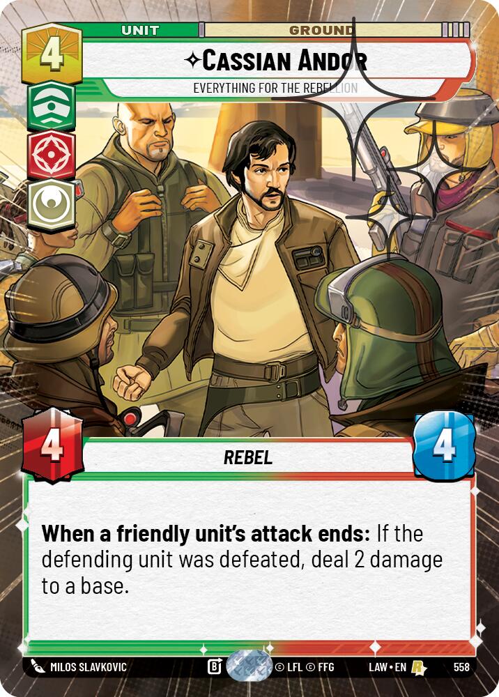 Cassian Andor - Everything for the Rebellion (558) (Hyperspace Foil) (558) [A Lawless Time] | Exor Games New Glasgow