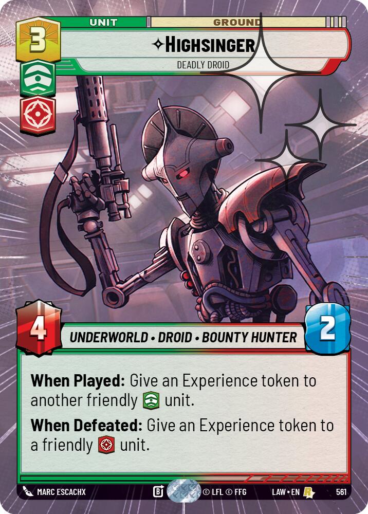 Highsinger - Deadly Droid (561) (Hyperspace Foil) (561) [A Lawless Time] | Exor Games New Glasgow