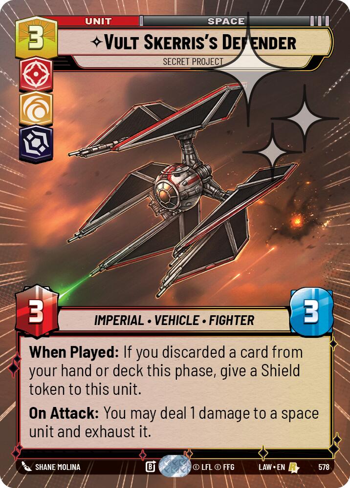 Vult Skerris's Defender - Secret Project (578) (Hyperspace Foil) (578) [A Lawless Time] | Exor Games New Glasgow