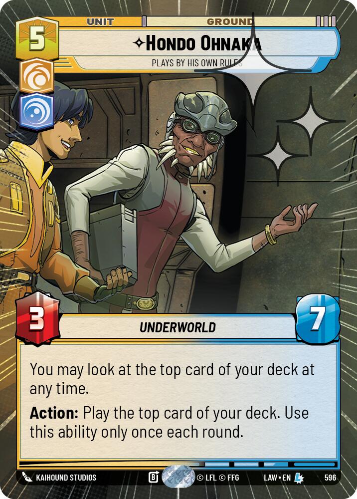 Hondo Ohnaka - Plays By His Own Rules (596) (Hyperspace Foil) (596) [A Lawless Time] | Exor Games New Glasgow