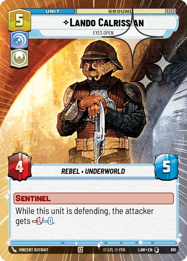 Lando Calrissian - Eyes Open (610) (Hyperspace Foil) (610) [A Lawless Time] | Exor Games New Glasgow