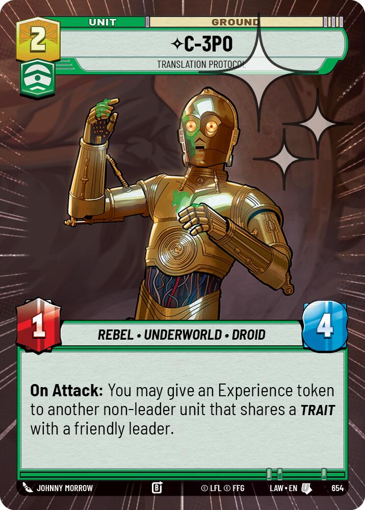 C-3PO - Translation Protocol (654) (Hyperspace Foil) (654) [A Lawless Time] | Exor Games New Glasgow
