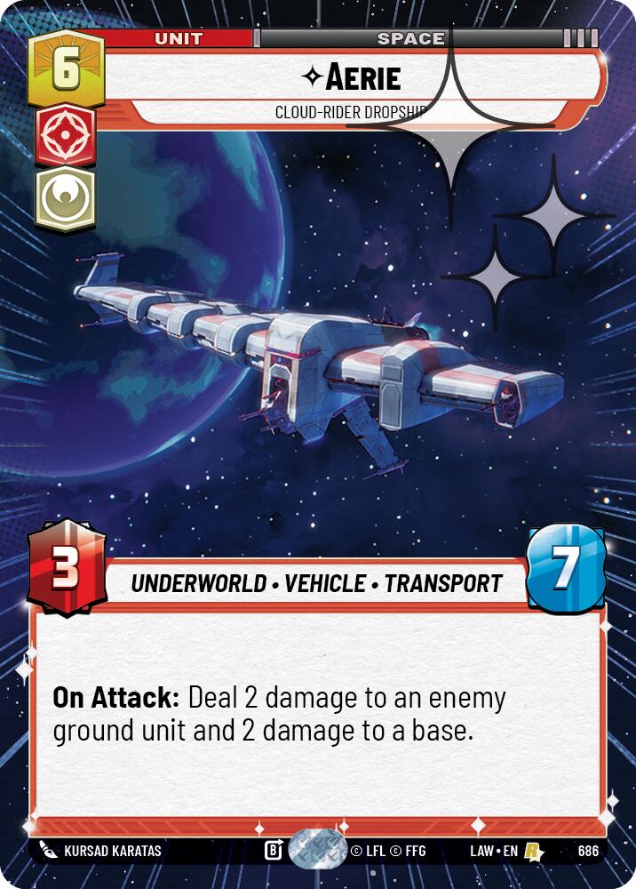 Aerie - Cloud-Rider Dropship (686) (Hyperspace Foil) (686) [A Lawless Time] | Exor Games New Glasgow