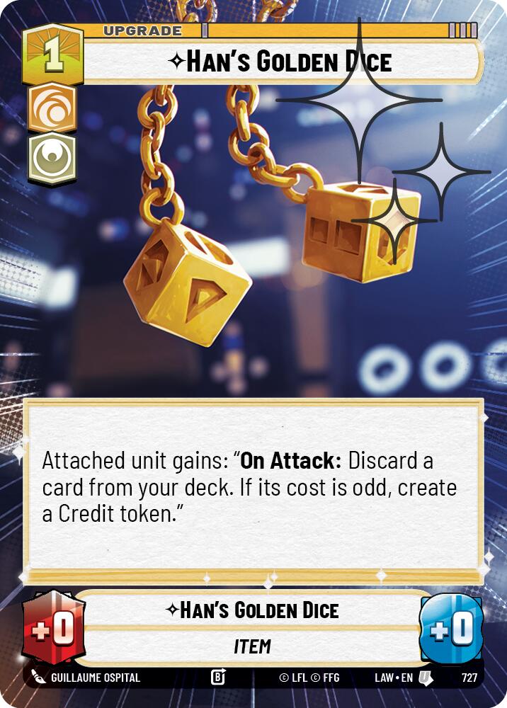 Han's Golden Dice (727) (Hyperspace Foil) (727) [A Lawless Time] | Exor Games New Glasgow