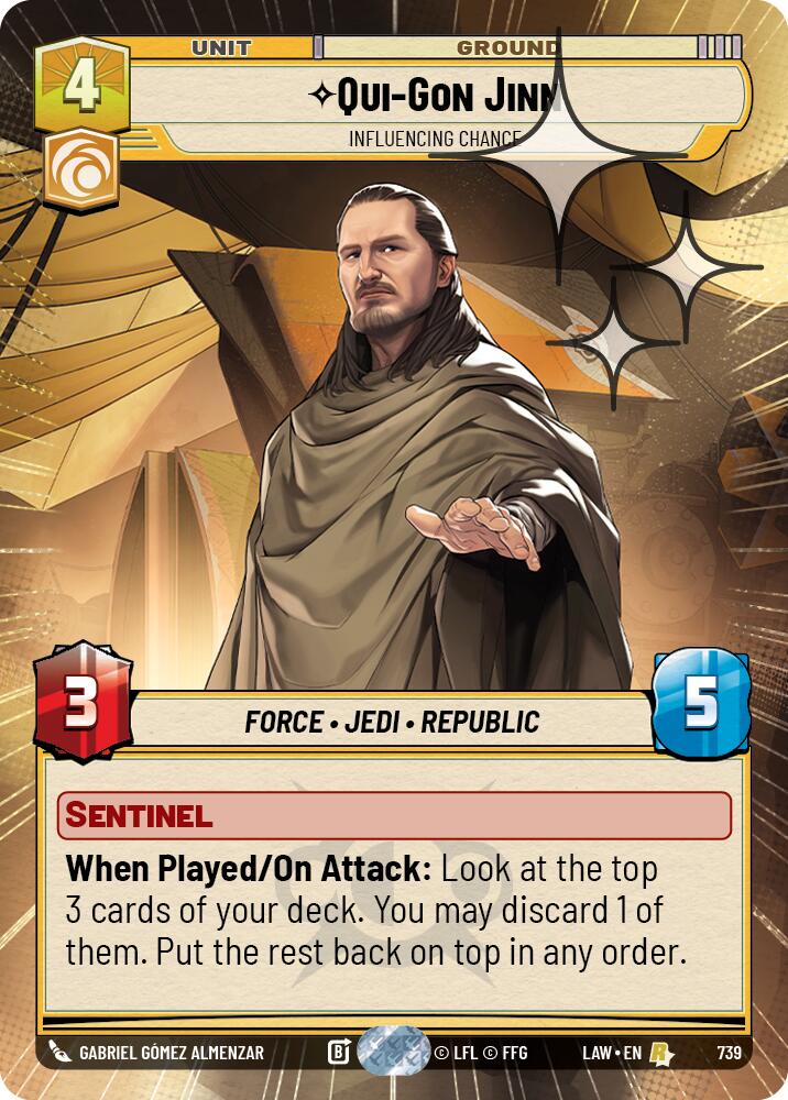 Qui-Gon Jinn - Influencing Chance (739) (Hyperspace Foil) (739) [A Lawless Time] | Exor Games New Glasgow