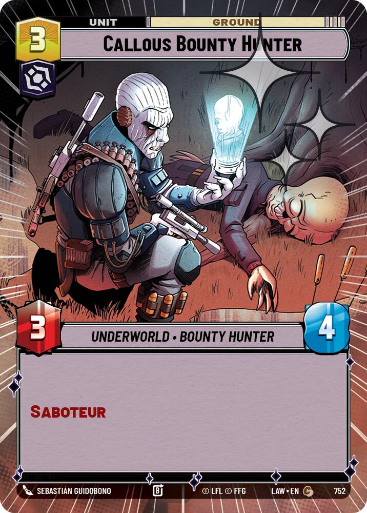 Callous Bounty Hunter (752) (Hyperspace Foil) (752) [A Lawless Time] | Exor Games New Glasgow