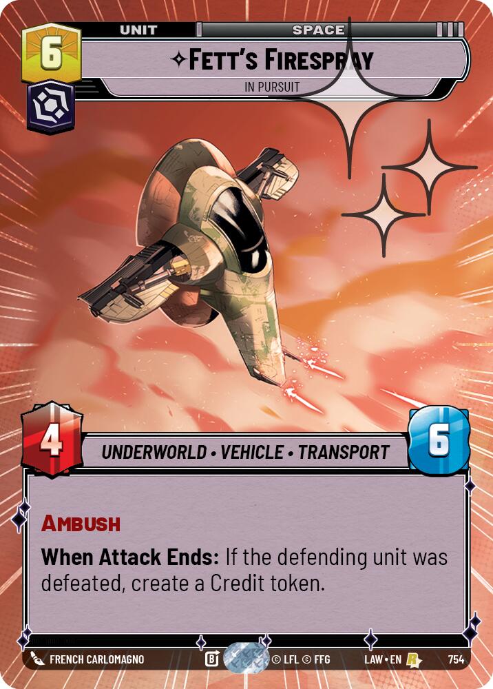 Fett's Firespray - In Pursuit (754) (Hyperspace Foil) (754) [A Lawless Time] | Exor Games New Glasgow