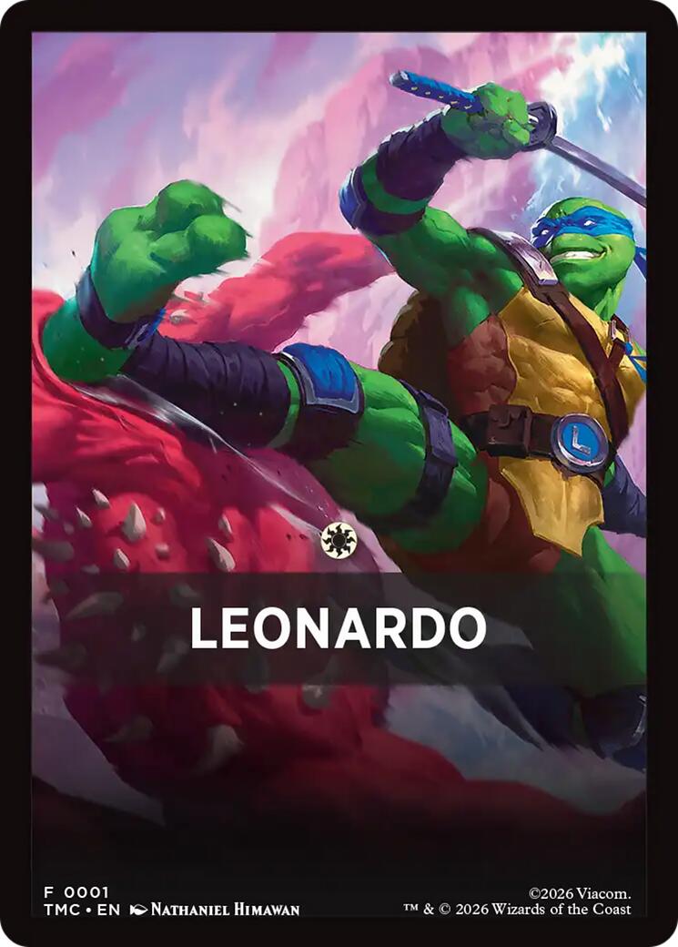 Leonardo Theme Card [Teenage Mutant Ninja Turtles Commander Tokens] | Exor Games New Glasgow