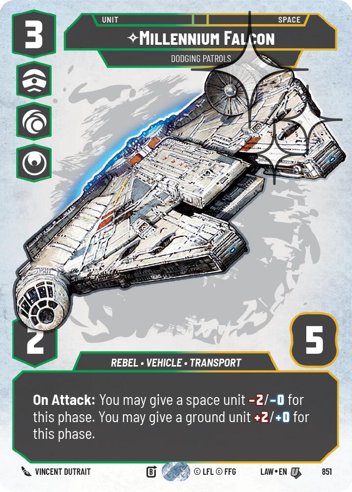 Millennium Falcon - Dodgingg Patrols (Prestige Foil) (851) (851) [A Lawless Time] | Exor Games New Glasgow