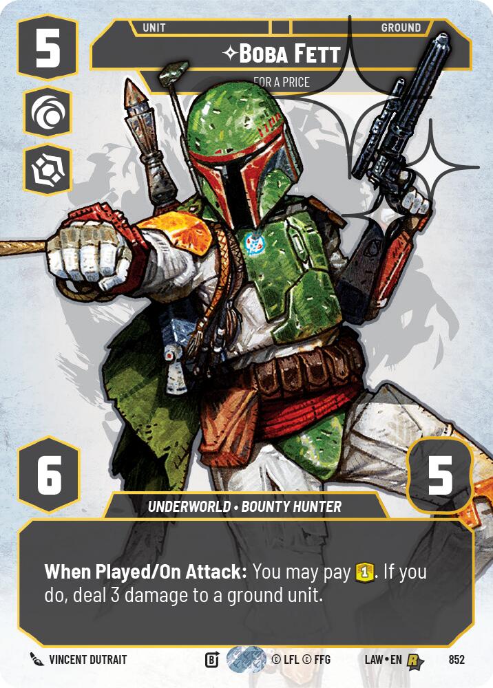 Boba Fett - For a Price (Prestige Foil) (852) (852) [A Lawless Time] | Exor Games New Glasgow