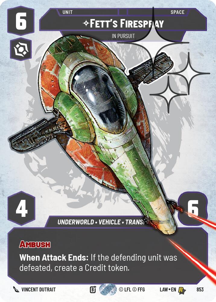 Fett's Firespray - In Pursuit (Prestige Foil) (853) (853) [A Lawless Time] | Exor Games New Glasgow