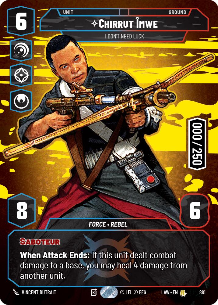Chirrut Imwe - I Don't Need Luck (Serialized) (881) (881) [A Lawless Time] | Exor Games New Glasgow