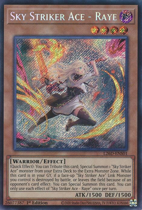 Sky Striker Ace - Raye (Alternate Art) (Secret Rare) [L26D-ENS01] Secret Rare | Exor Games New Glasgow