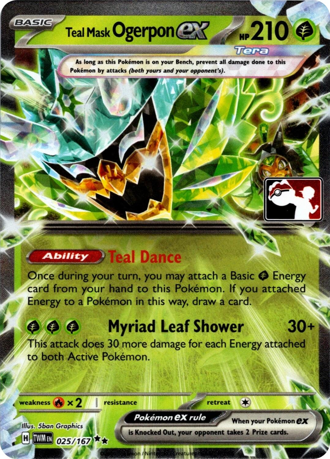 Teal Mask Ogerpon ex (025/167) (Prize Pack Series 7) [Prize Pack Series Seven] | Exor Games New Glasgow