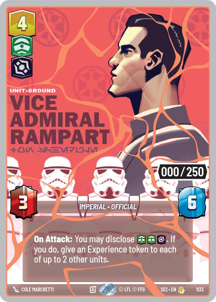 Vice Admiral Rampart - On Schedule (1133) (Serialized) (Rose Gold) (1133) [Secrets of Power] | Exor Games New Glasgow