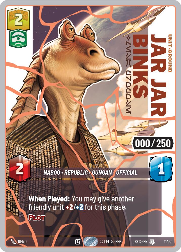 Jar Jar Binks - Mesa Propose (1143) (Serialized) (Rose Gold) (1143) [Secrets of Power] | Exor Games New Glasgow