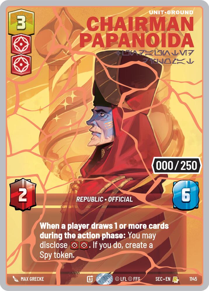 Chairman Papanoida - Undaunted Diplomat (1145) (Serialized) (Rose Gold) (1145) [Secrets of Power] | Exor Games New Glasgow
