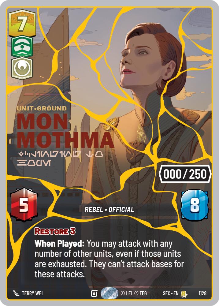 Mon Mothma - Clinging to Hope (1128) (Serialized) (Gold) (1128) [Secrets of Power] | Exor Games New Glasgow