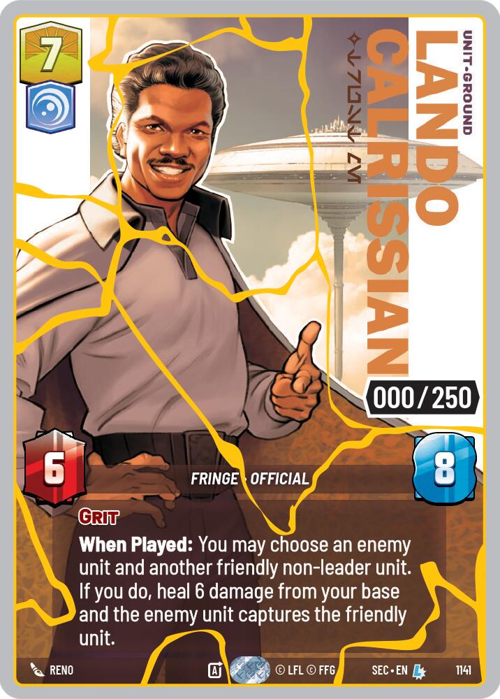Lando Calrissian - Trust Me (1141) (Serialized) (Gold) (1141) [Secrets of Power] | Exor Games New Glasgow