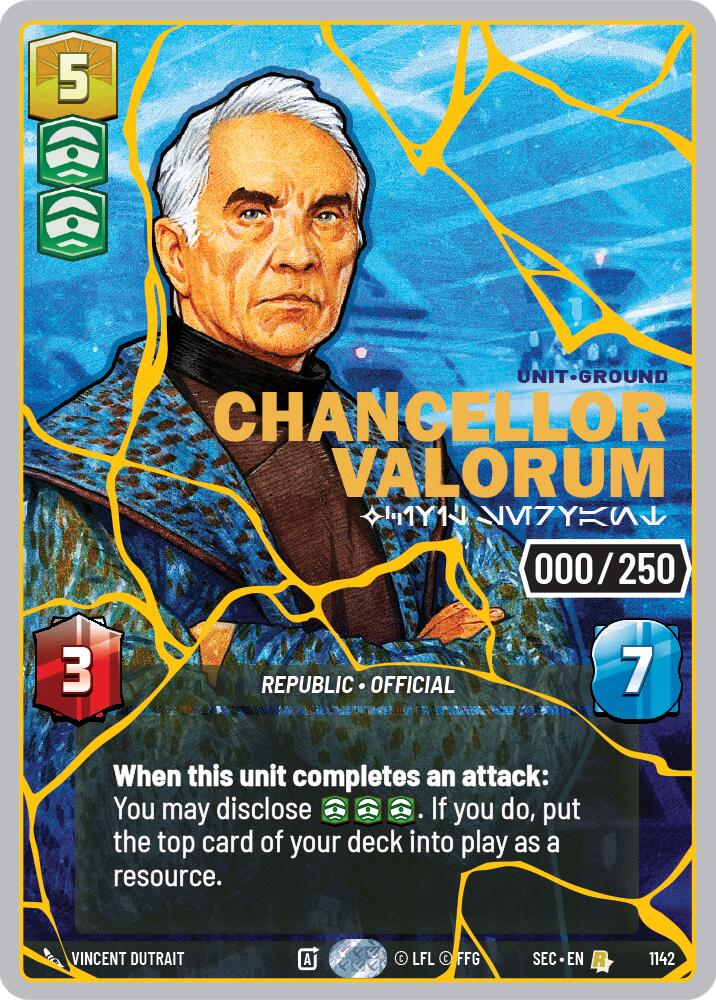 Chancellor Valorum - Civil Servant (1142) (Serialized) (Gold) (1142) [Secrets of Power] | Exor Games New Glasgow