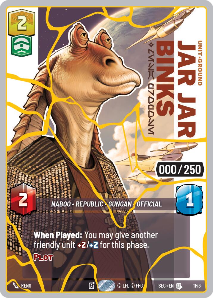 Jar Jar Binks - Mesa Propose (1143) (Serialized) (Gold) (1143) [Secrets of Power] | Exor Games New Glasgow