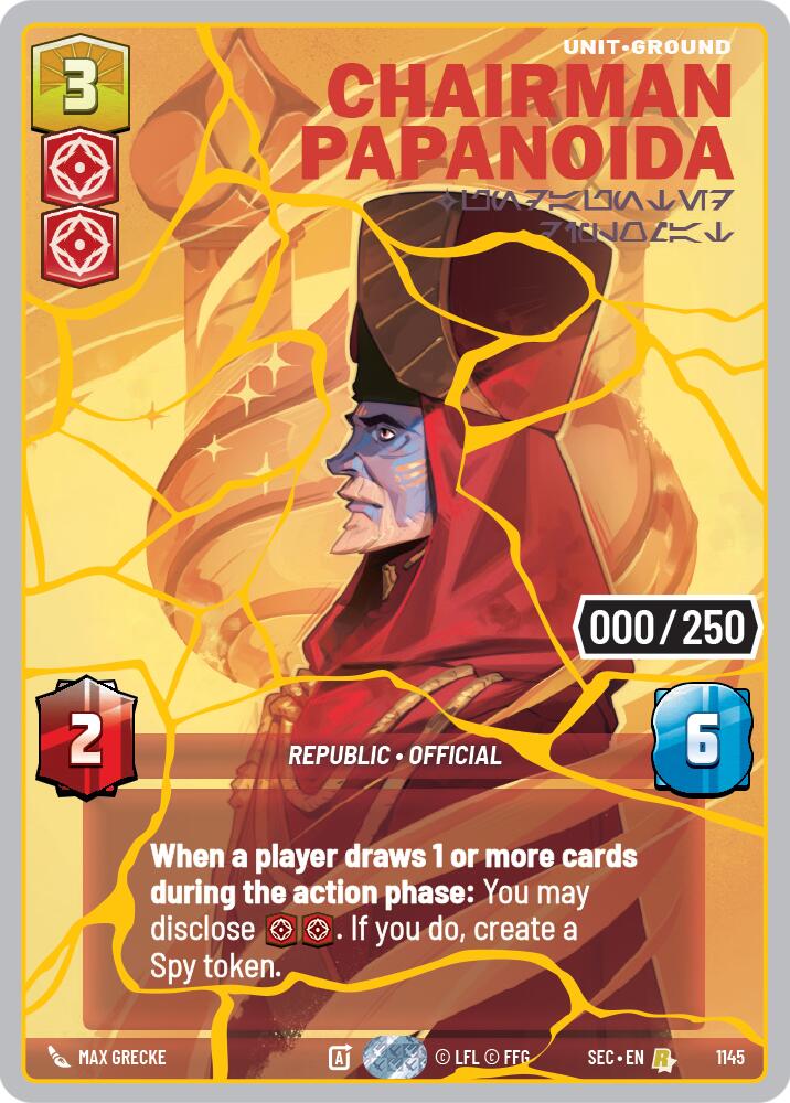 Chairman Papanoida - Undaunted Diplomat (1145) (Serialized) (Gold) (1145) [Secrets of Power] | Exor Games New Glasgow