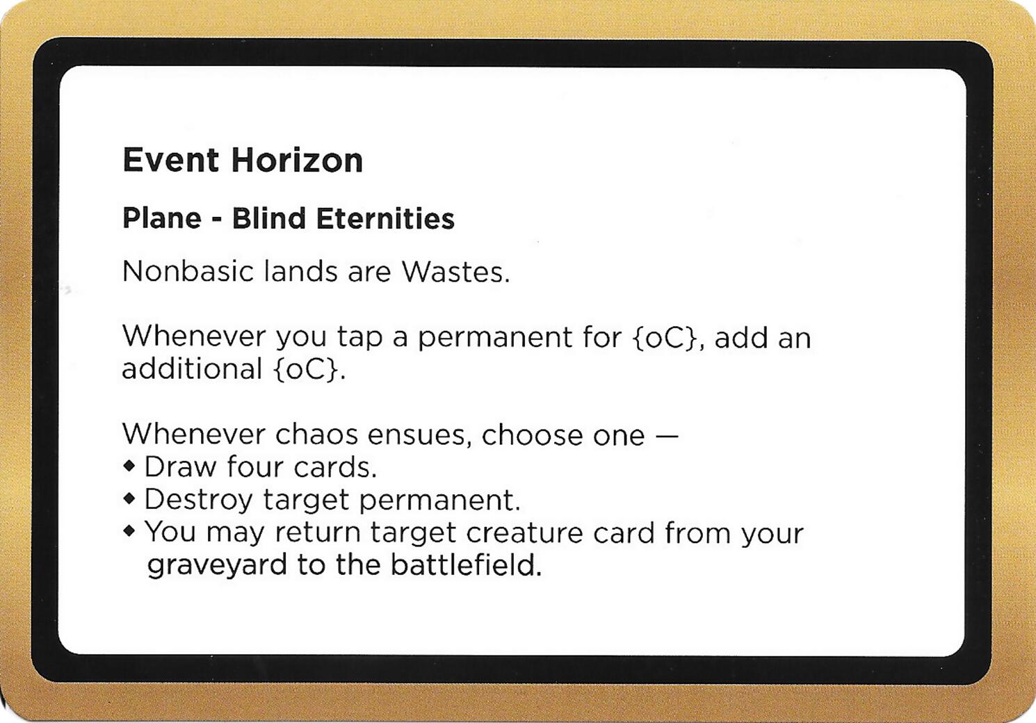 Event Horizon (Black Lotus Unknown Planechase) [Oversize Cards] | Exor Games New Glasgow