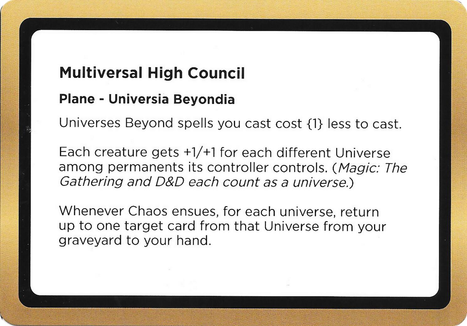 Multiversal High Council (Black Lotus Unknown Planechase) [Oversize Cards] | Exor Games New Glasgow