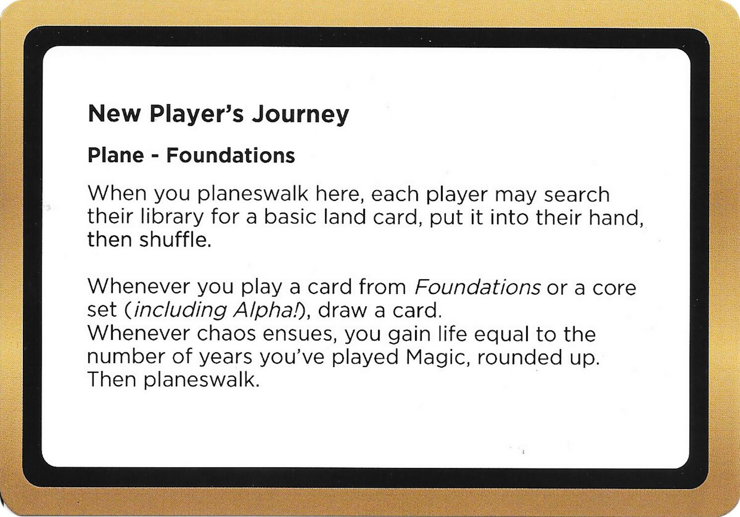 New Player's Journey (Black Lotus Unknown Planechase) [Oversize Cards] | Exor Games New Glasgow