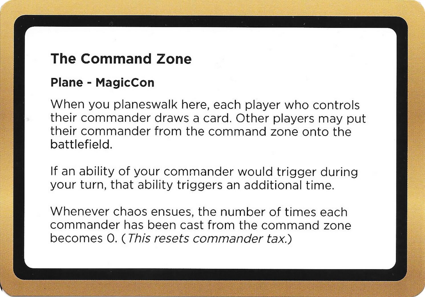The Command Zone (Black Lotus Unknown Planechase) [Oversize Cards] | Exor Games New Glasgow