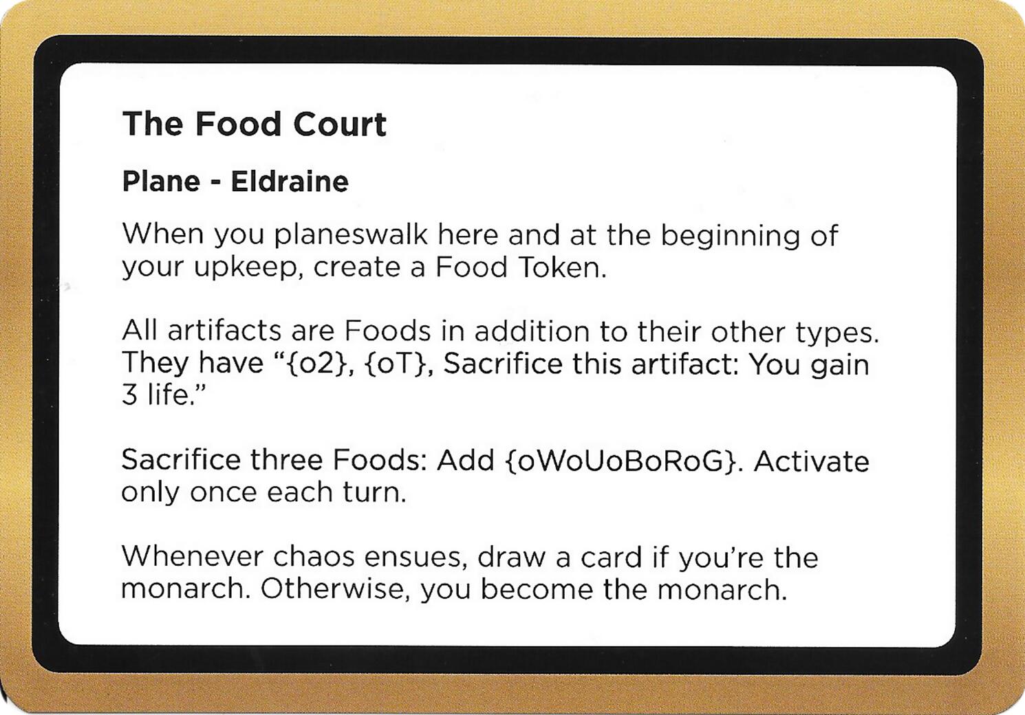 The Food Court (Black Lotus Unknown Planechase) [Oversize Cards] | Exor Games New Glasgow
