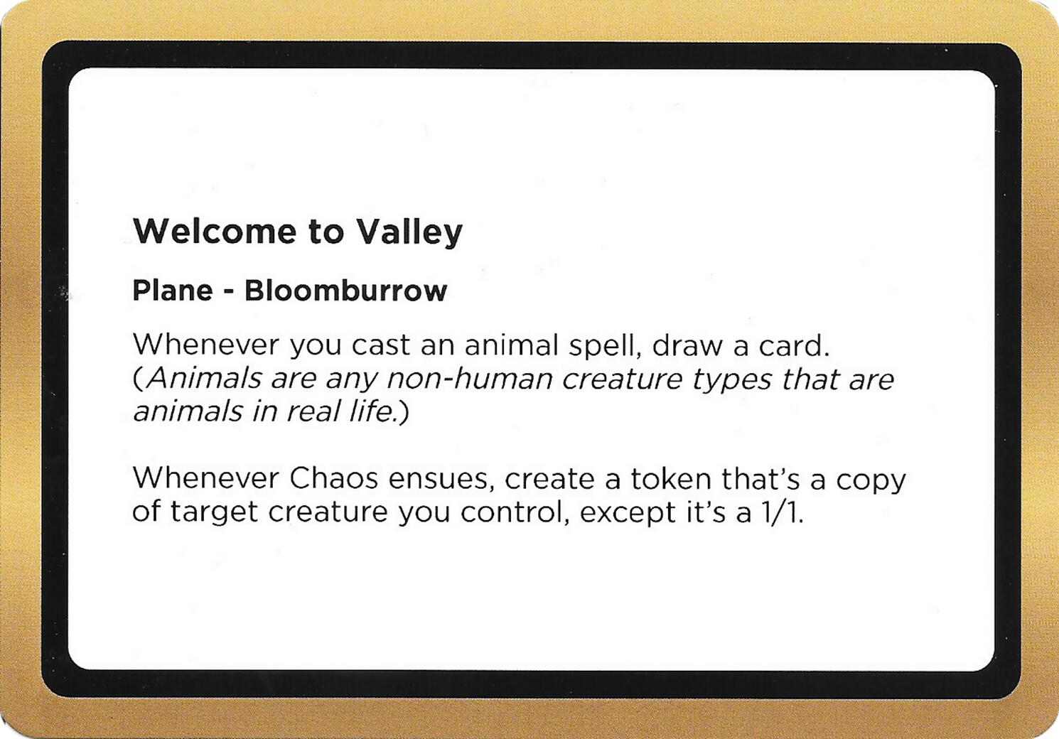 Welcome to Valley (Black Lotus Unknown Planechase) [Oversize Cards] | Exor Games New Glasgow
