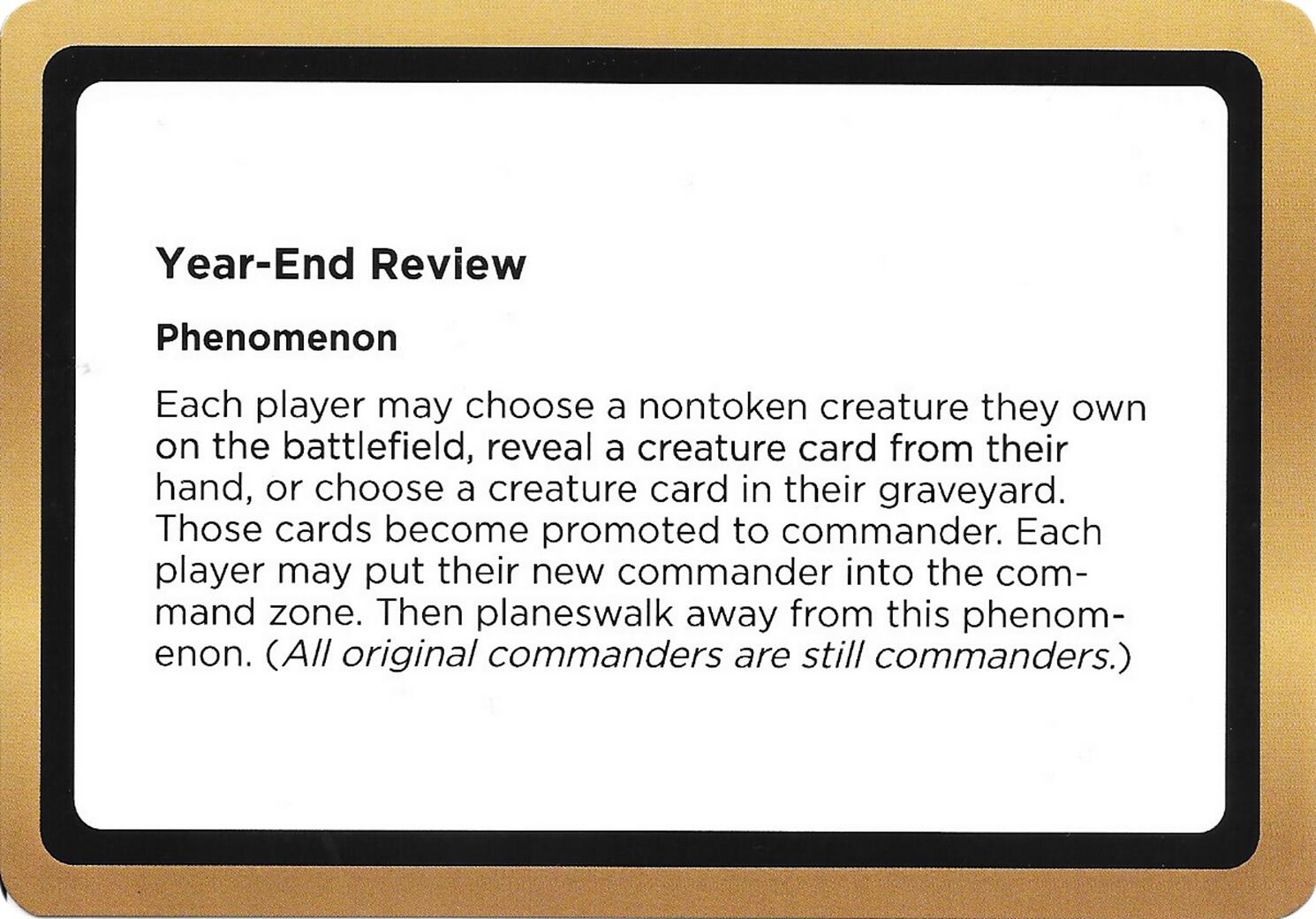 Year-End Review (Black Lotus Unknown Planechase) [Oversize Cards] | Exor Games New Glasgow