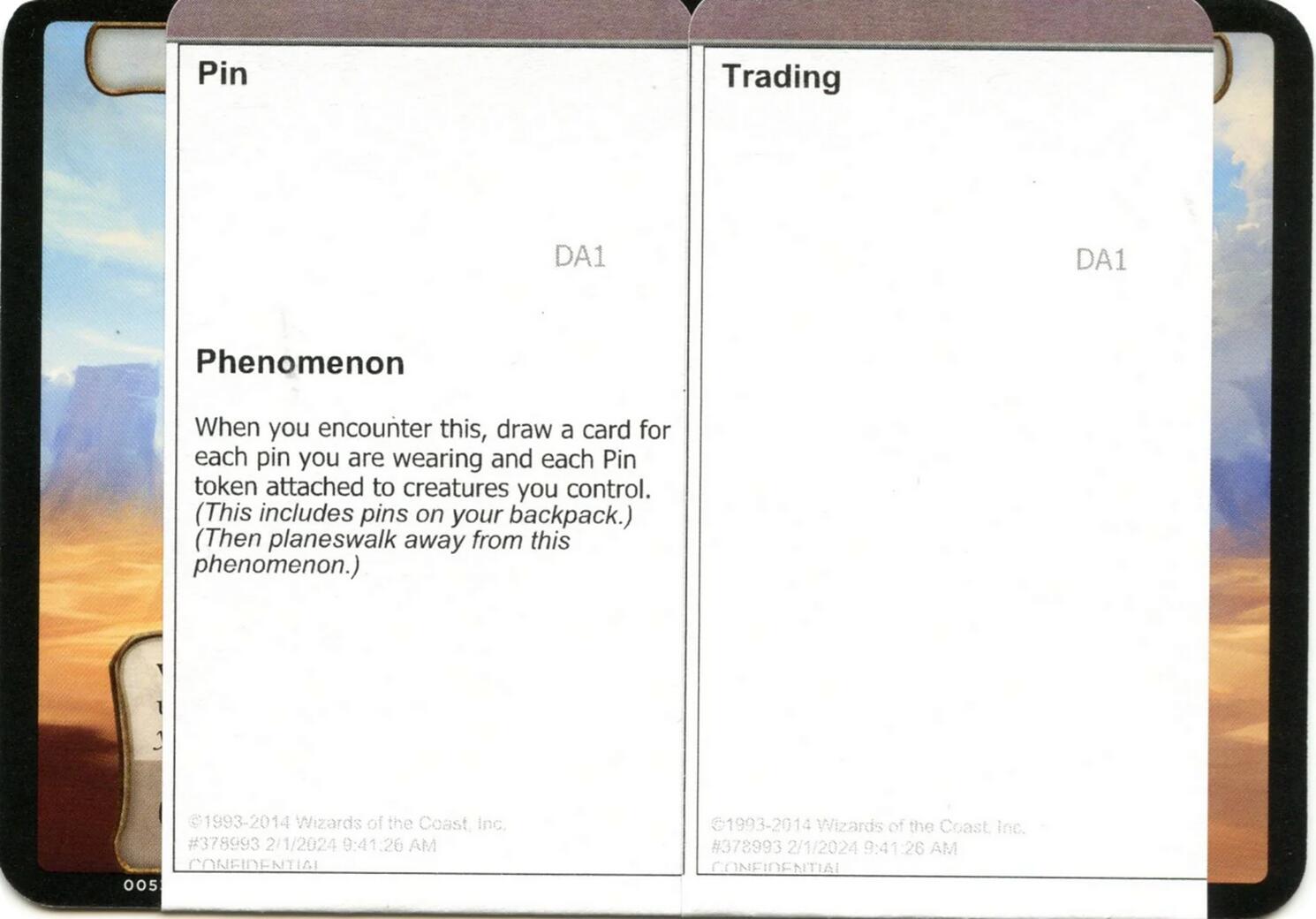 Pin Trading (Black Lotus Unknown Planechase) [Oversize Cards] | Exor Games New Glasgow