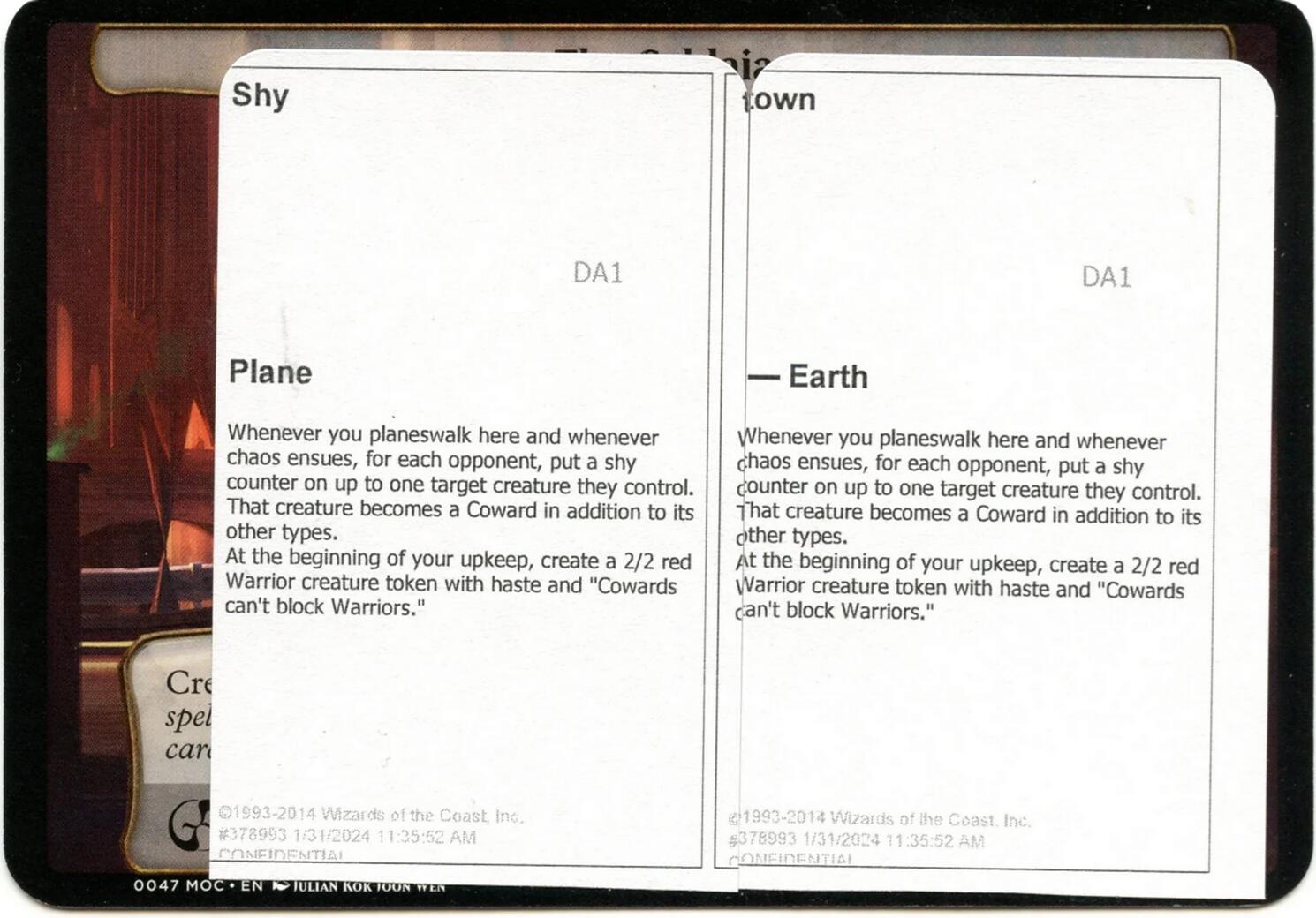 Shy Town (Black Lotus Unknown Planechase) [Oversize Cards] | Exor Games New Glasgow