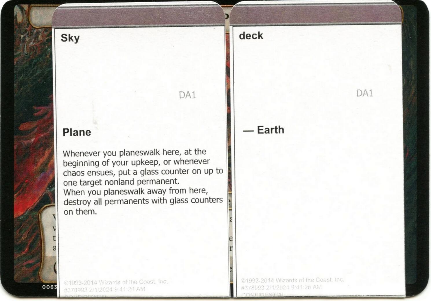 Sky Deck (Black Lotus Unknown Planechase) [Oversize Cards] | Exor Games New Glasgow