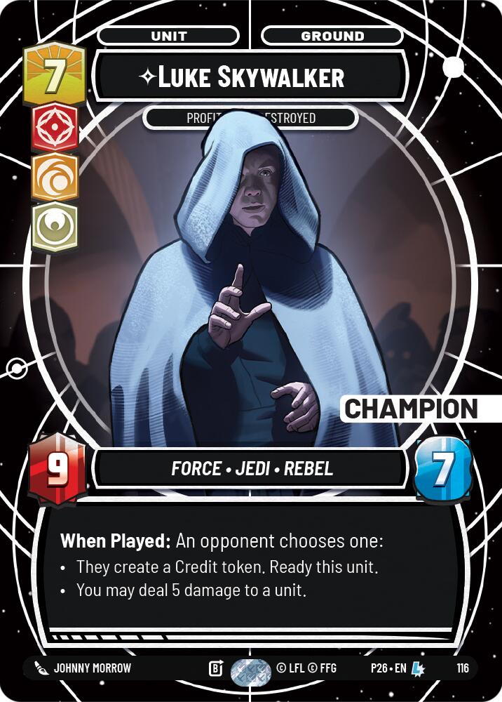 Luke Skywalker - Profit or Be Destroyed (116) (Champion) (116) [Sector and Regional Promos: Season 1] | Exor Games New Glasgow