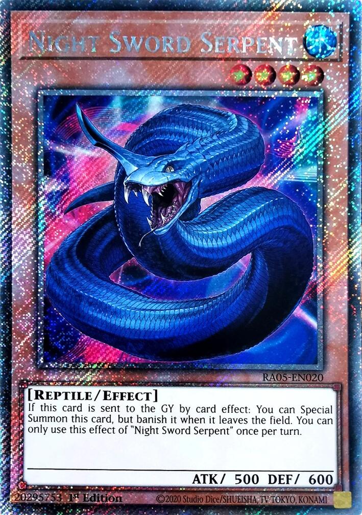 Night Sword Serpent (Platinum Secret Rare) [RA05-EN020] Platinum Secret Rare | Exor Games New Glasgow