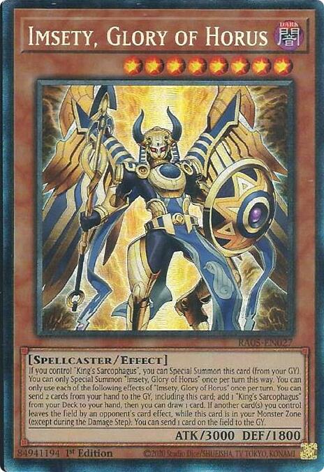 Imsety, Glory of Horus (Collector's Rare) [RA05-EN027] Collector's Rare | Exor Games New Glasgow