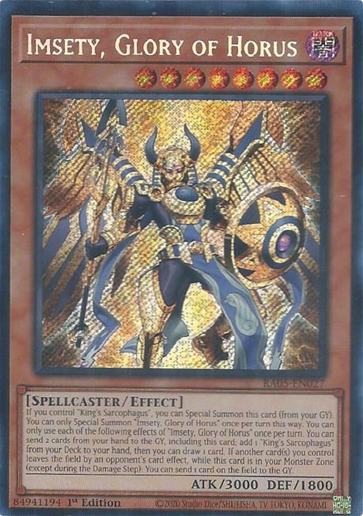 Imsety, Glory of Horus (Secret Rare) [RA05-EN027] Secret Rare | Exor Games New Glasgow