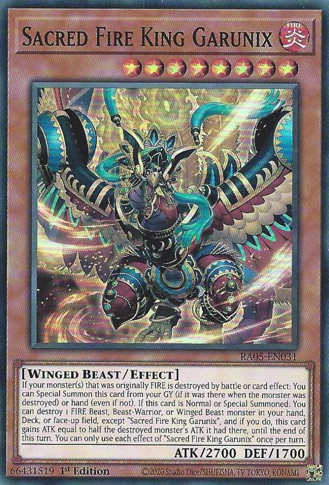 Sacred Fire King Garunix [RA05-EN031] Super Rare | Exor Games New Glasgow
