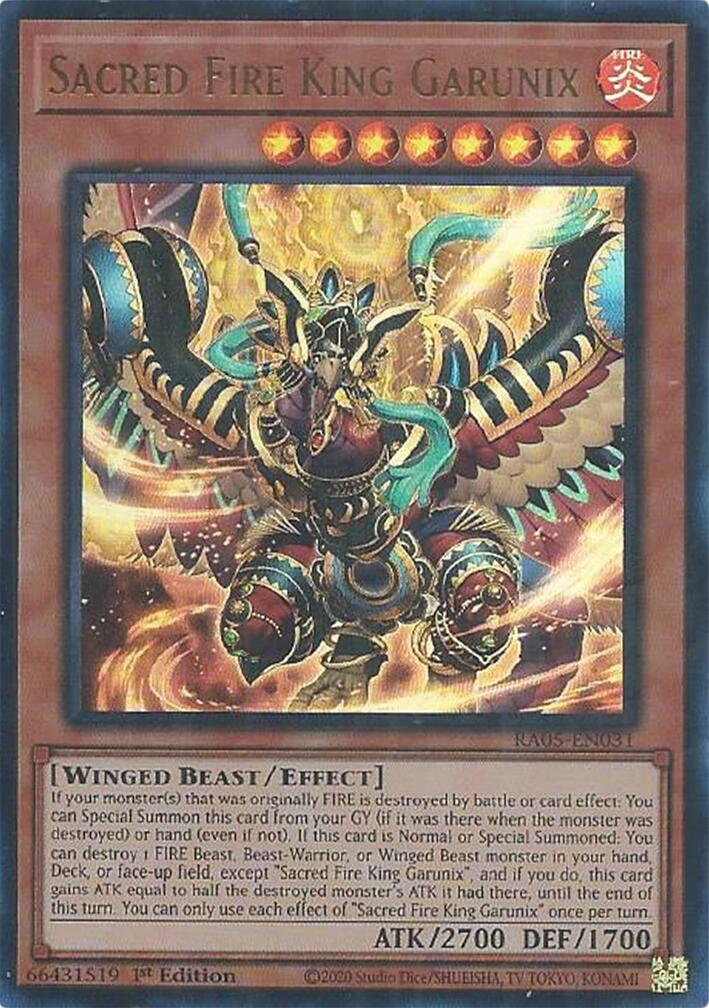 Sacred Fire King Garunix (Ultra Rare) [RA05-EN031] Ultra Rare | Exor Games New Glasgow