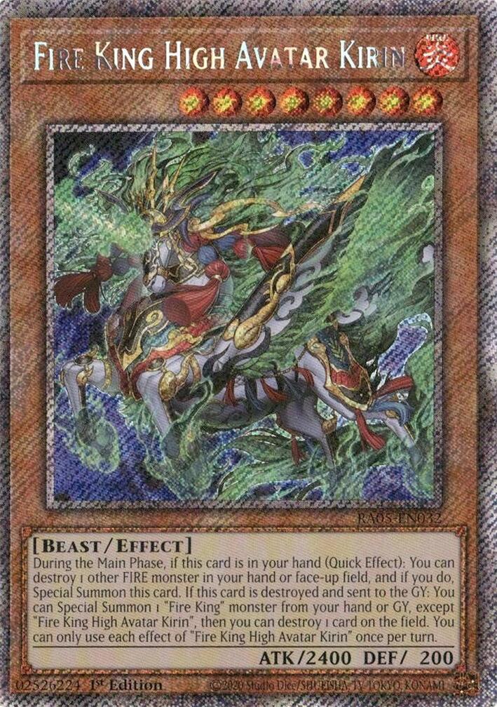 Fire King High Avatar Kirin (Platinum Secret Rare) [RA05-EN032] Platinum Secret Rare | Exor Games New Glasgow